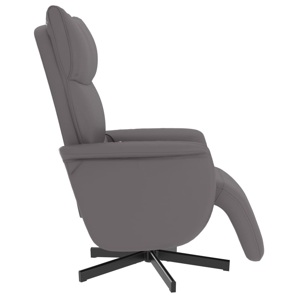 Massagestoel verstelbaar met voetensteun kunstleer grijs is nu te koop bij PeponiXL, paradijselijk wonen!
