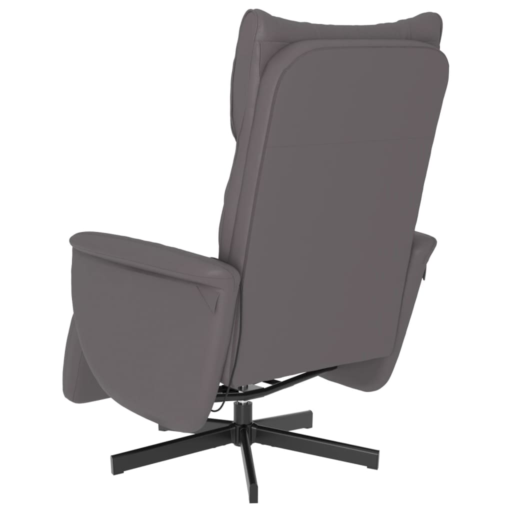Massagestoel verstelbaar met voetensteun kunstleer grijs is nu te koop bij PeponiXL, paradijselijk wonen!