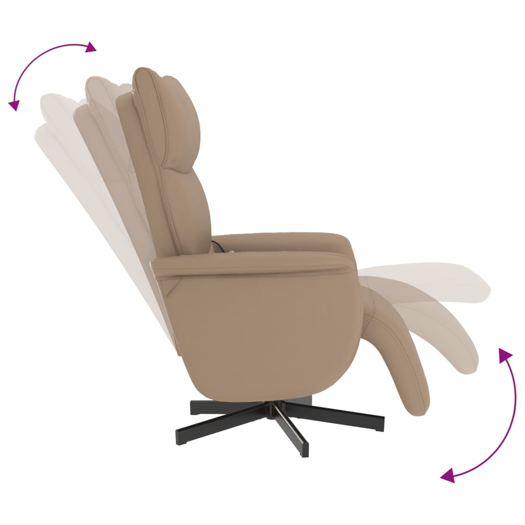 Massagestoel verstelbaar met voetensteun kunstleer cappuccino is nu te koop bij PeponiXL, paradijselijk wonen!