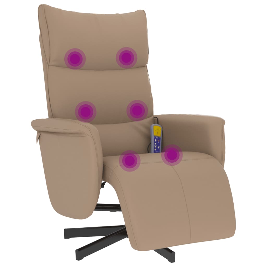 Massagestoel verstelbaar met voetensteun kunstleer cappuccino is nu te koop bij PeponiXL, paradijselijk wonen!