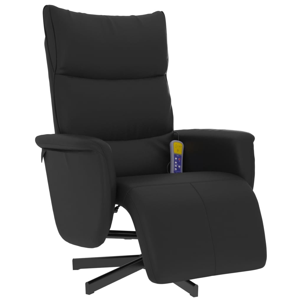 Massagestoel verstelbaar met voetensteun kunstleer zwart is nu te koop bij PeponiXL, paradijselijk wonen!