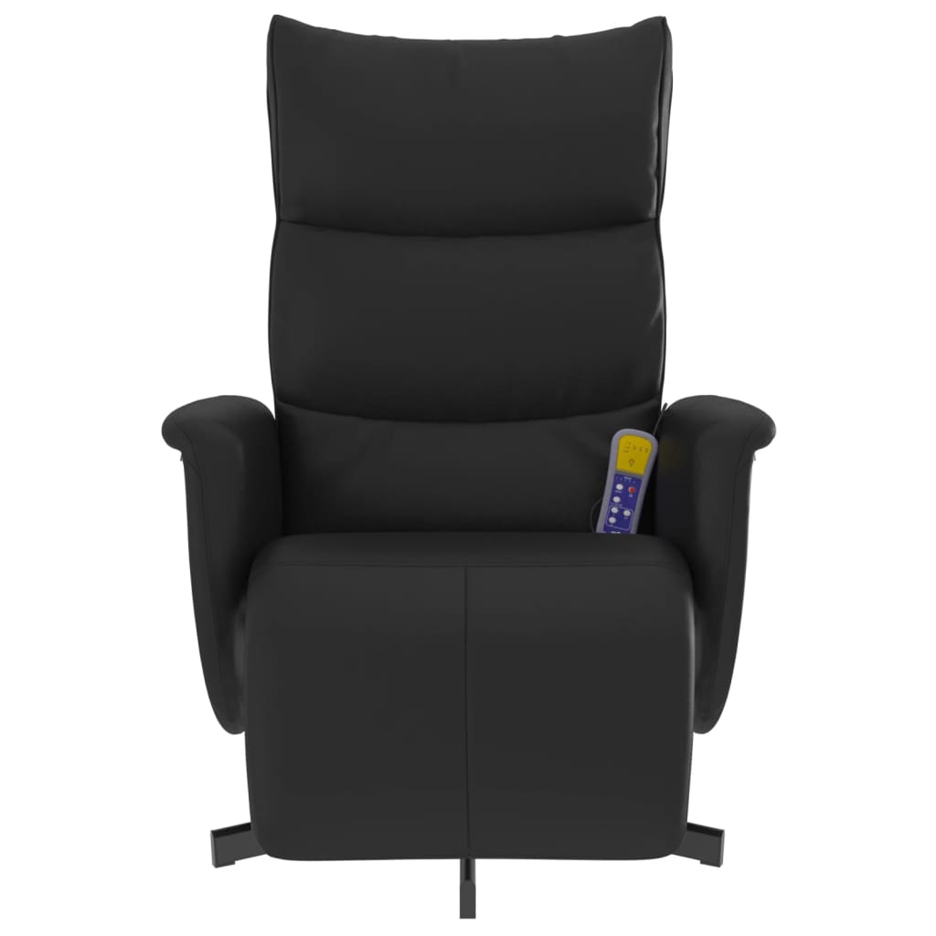 Massagestoel verstelbaar met voetensteun kunstleer zwart is nu te koop bij PeponiXL, paradijselijk wonen!