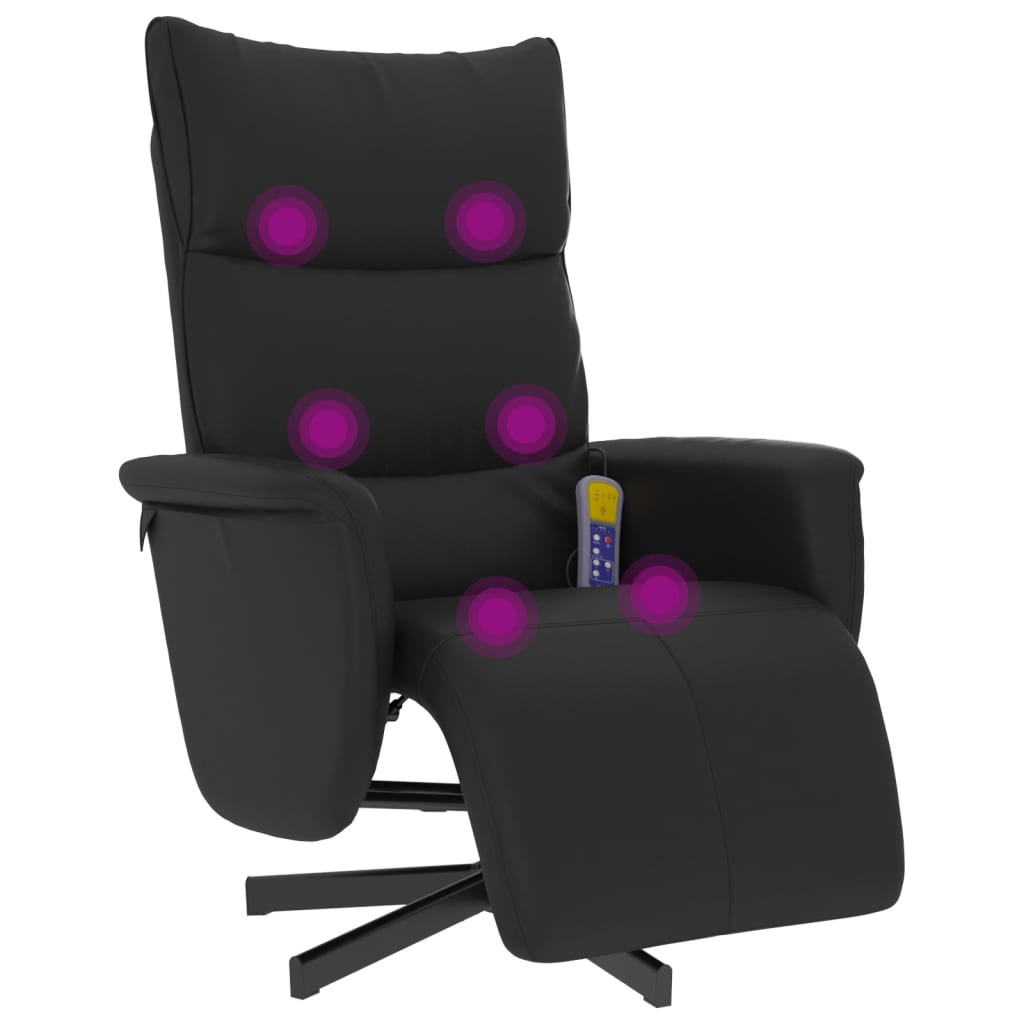 Massagestoel verstelbaar met voetensteun kunstleer zwart is nu te koop bij PeponiXL, paradijselijk wonen!