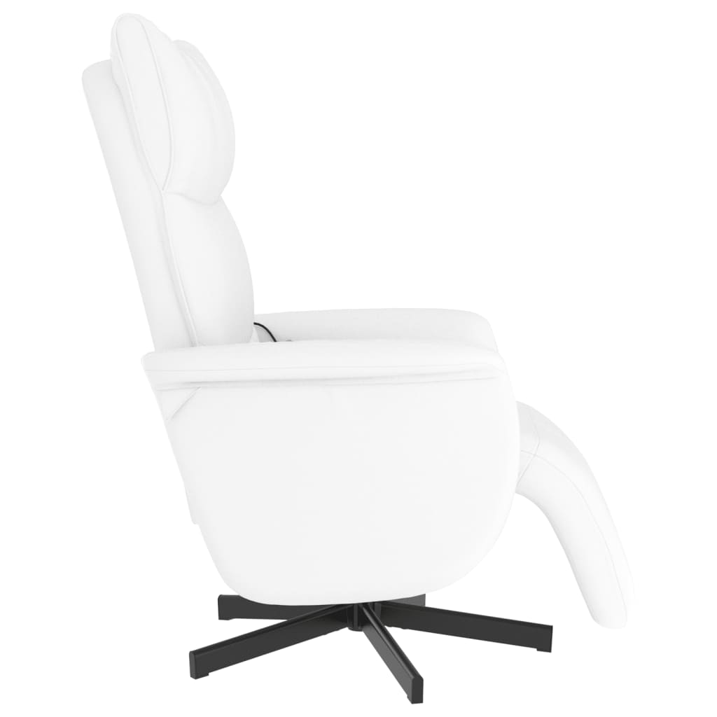 Massagestoel verstelbaar met voetensteun kunstleer wit is nu te koop bij PeponiXL, paradijselijk wonen!