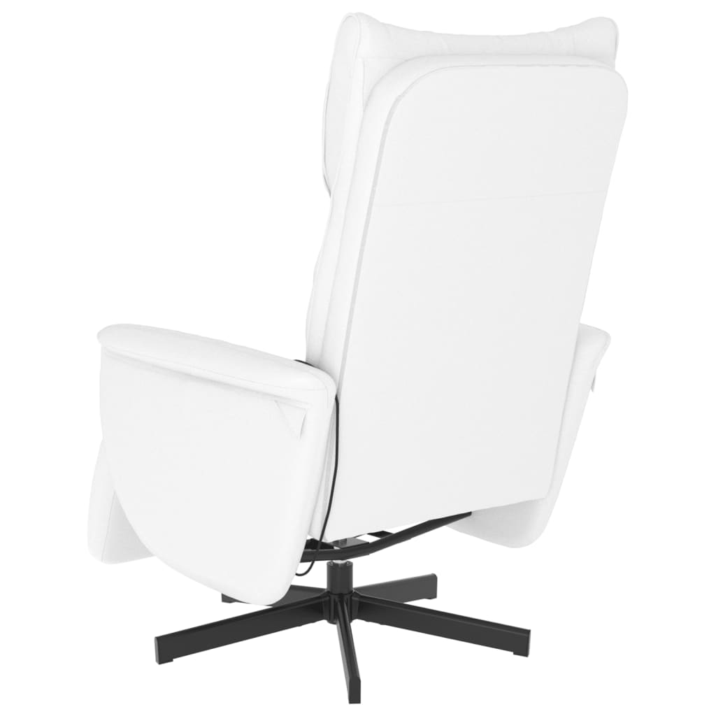 Massagestoel verstelbaar met voetensteun kunstleer wit is nu te koop bij PeponiXL, paradijselijk wonen!