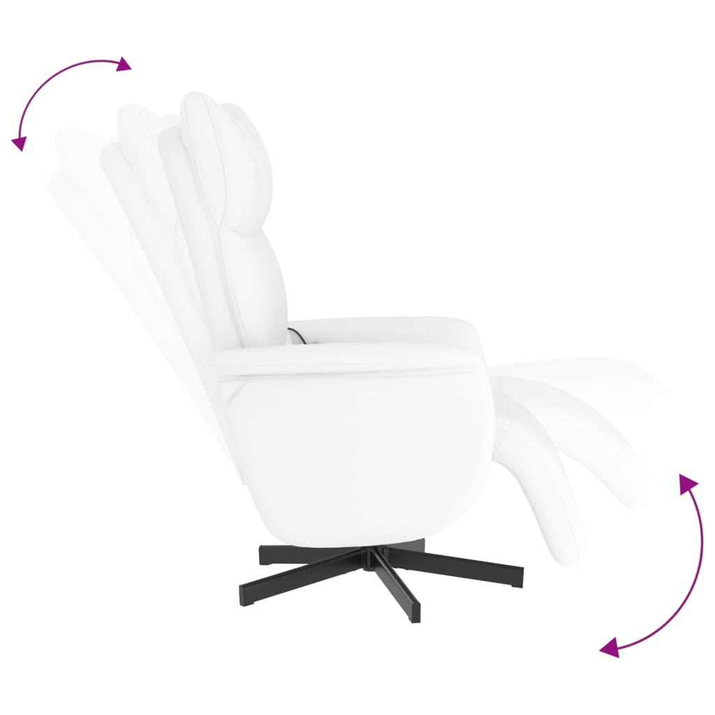 Massagestoel verstelbaar met voetensteun kunstleer wit is nu te koop bij PeponiXL, paradijselijk wonen!