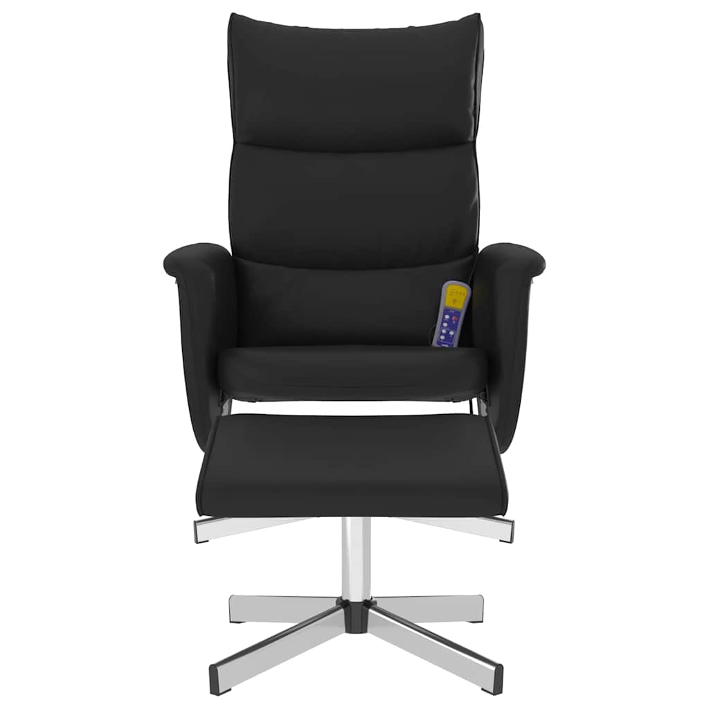 Massagestoel verstelbaar met voetenbankje kunstleer zwart is nu te koop bij PeponiXL, paradijselijk wonen!