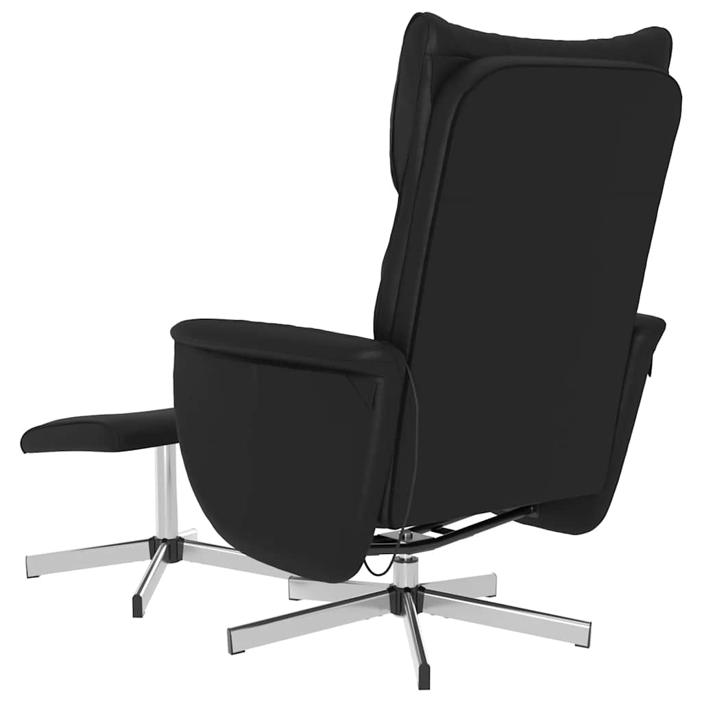 Massagestoel verstelbaar met voetenbankje kunstleer zwart is nu te koop bij PeponiXL, paradijselijk wonen!