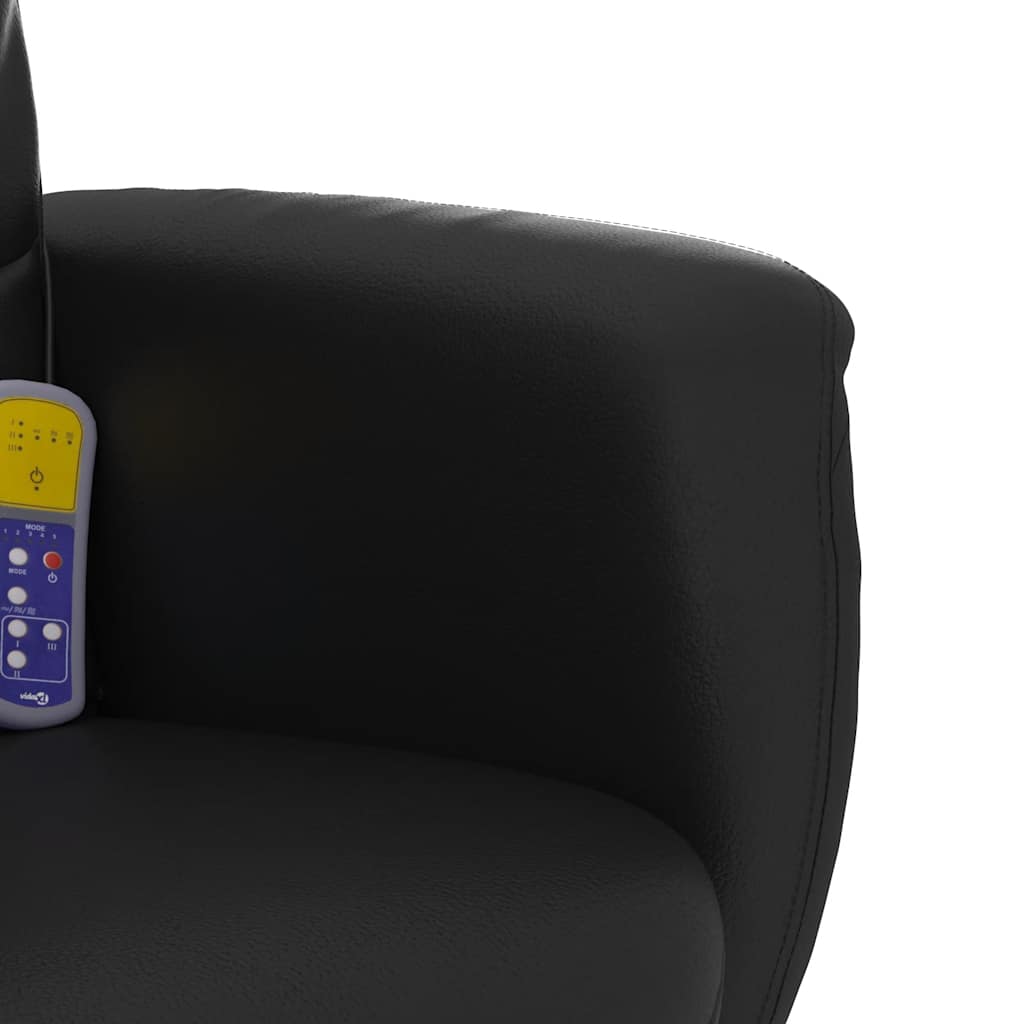 Massagestoel verstelbaar met voetenbankje kunstleer zwart is nu te koop bij PeponiXL, paradijselijk wonen!