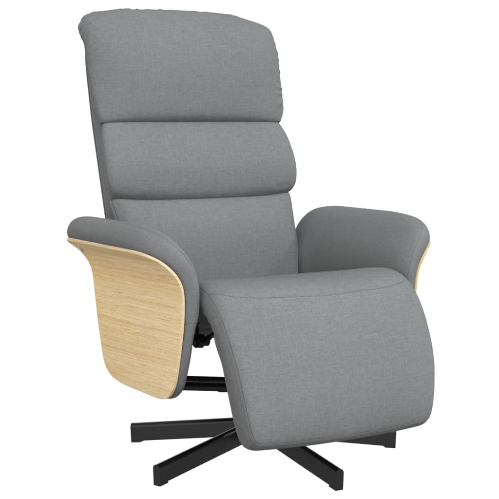 Fauteuil verstelbaar met voetensteun stof lichtgrijs is nu te koop bij PeponiXL, paradijselijk wonen!