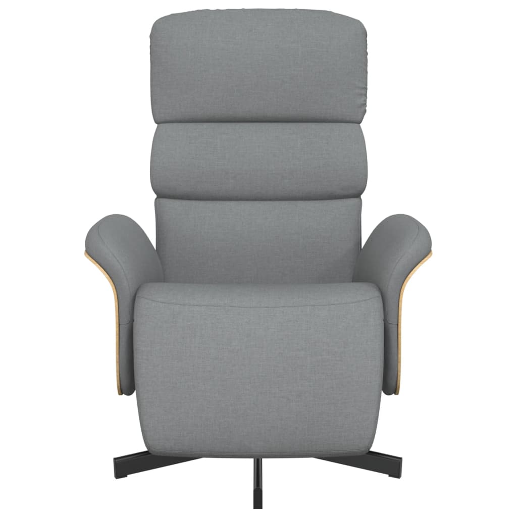 Fauteuil verstelbaar met voetensteun stof lichtgrijs is nu te koop bij PeponiXL, paradijselijk wonen!
