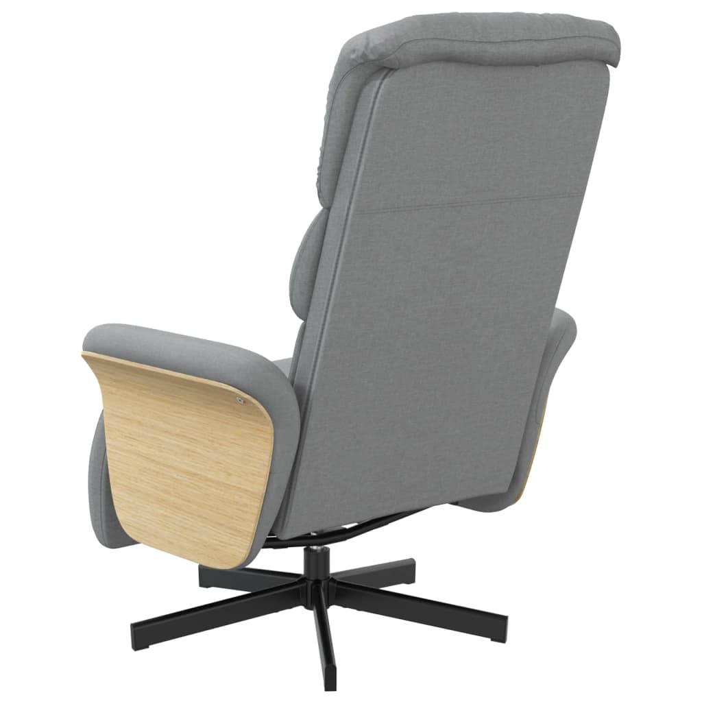 Fauteuil verstelbaar met voetensteun stof lichtgrijs is nu te koop bij PeponiXL, paradijselijk wonen!