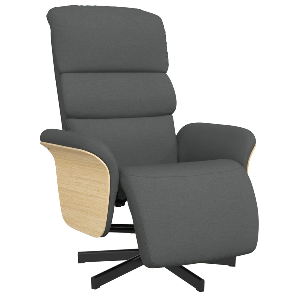 Fauteuil verstelbaar met voetensteun stof donkergrijs is nu te koop bij PeponiXL, paradijselijk wonen!