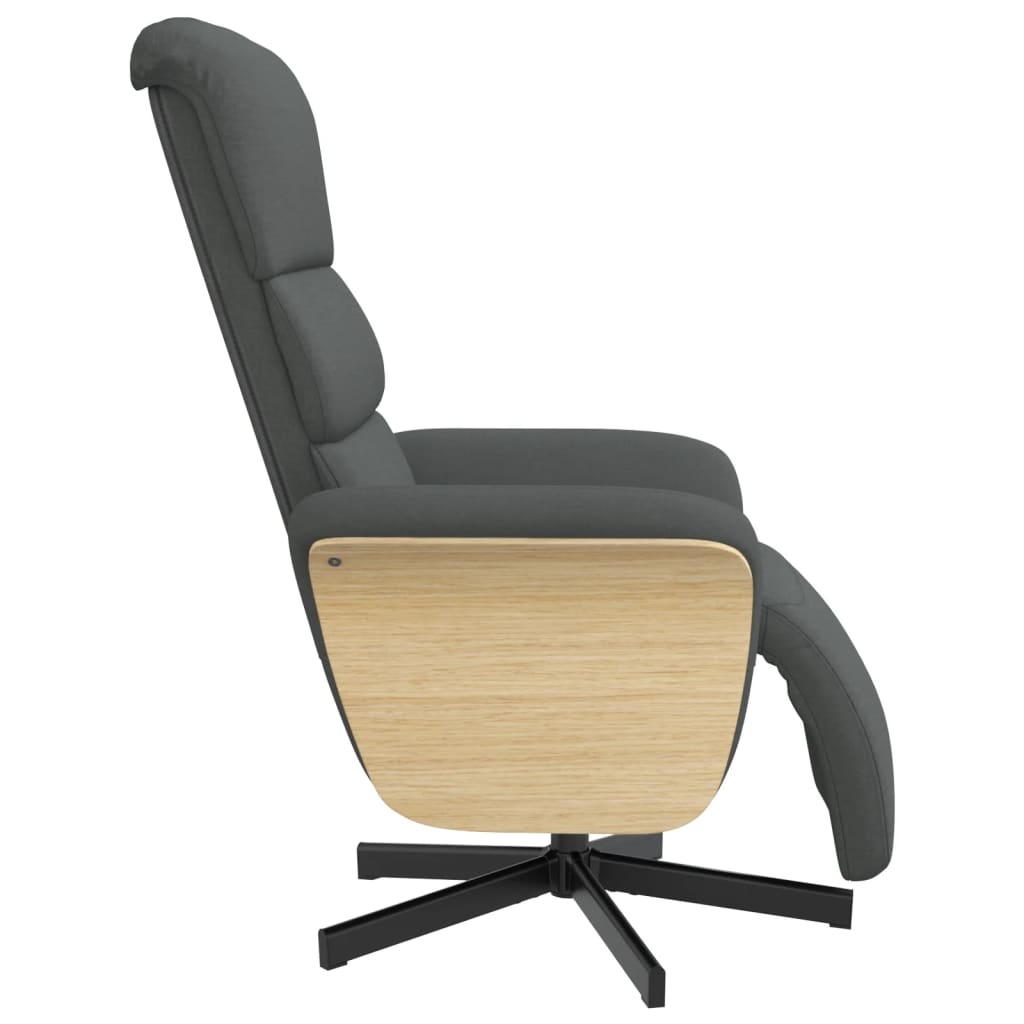 Fauteuil verstelbaar met voetensteun stof donkergrijs is nu te koop bij PeponiXL, paradijselijk wonen!