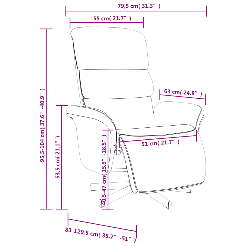 Fauteuil verstelbaar met voetensteun stof donkergrijs is nu te koop bij PeponiXL, paradijselijk wonen!