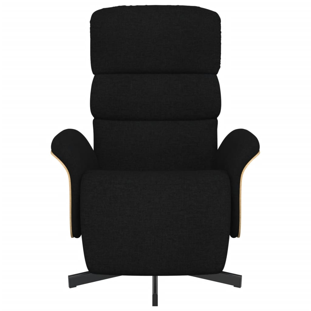 Fauteuil verstelbaar met voetensteun stof zwart is nu te koop bij PeponiXL, paradijselijk wonen!