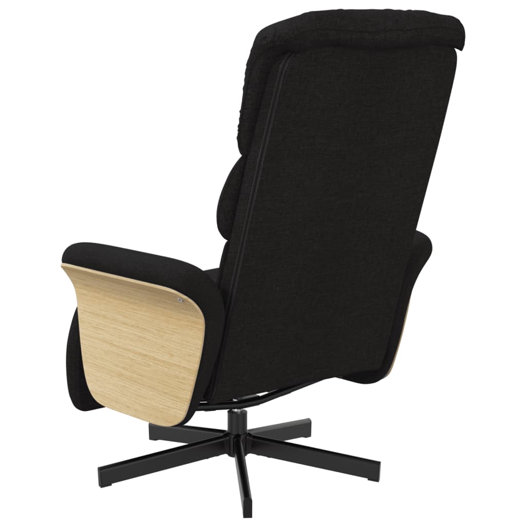 Fauteuil verstelbaar met voetensteun stof zwart is nu te koop bij PeponiXL, paradijselijk wonen!