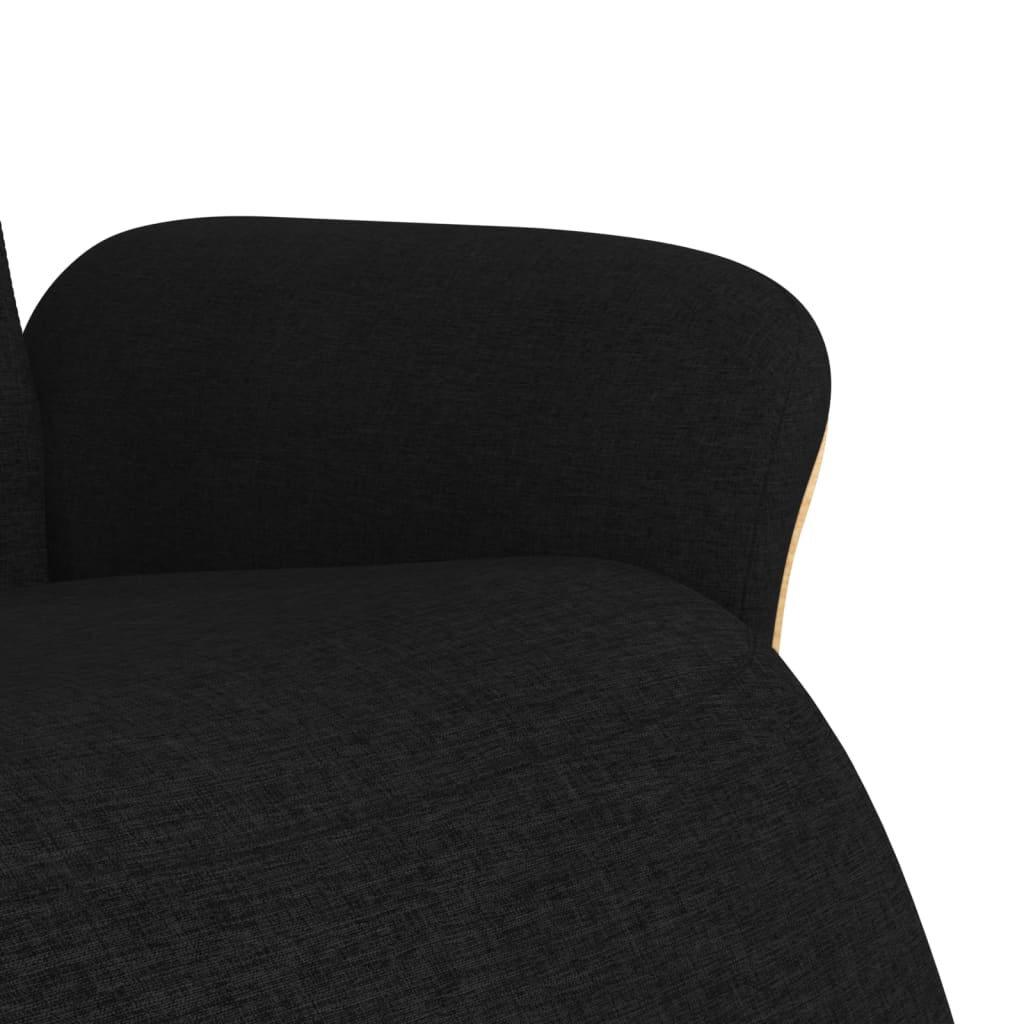 Fauteuil verstelbaar met voetensteun stof zwart is nu te koop bij PeponiXL, paradijselijk wonen!