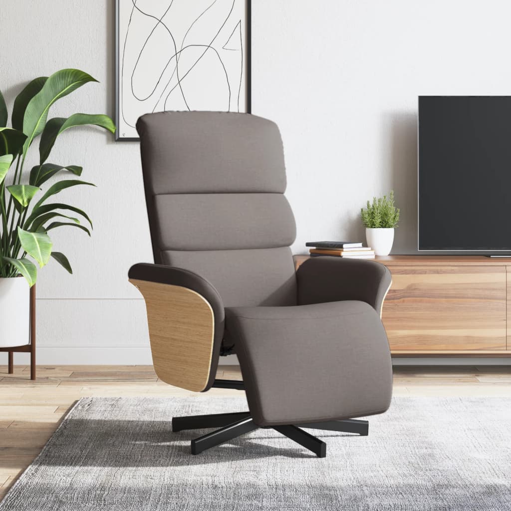 Fauteuil verstelbaar met voetensteun stof taupe is nu te koop bij PeponiXL, paradijselijk wonen!