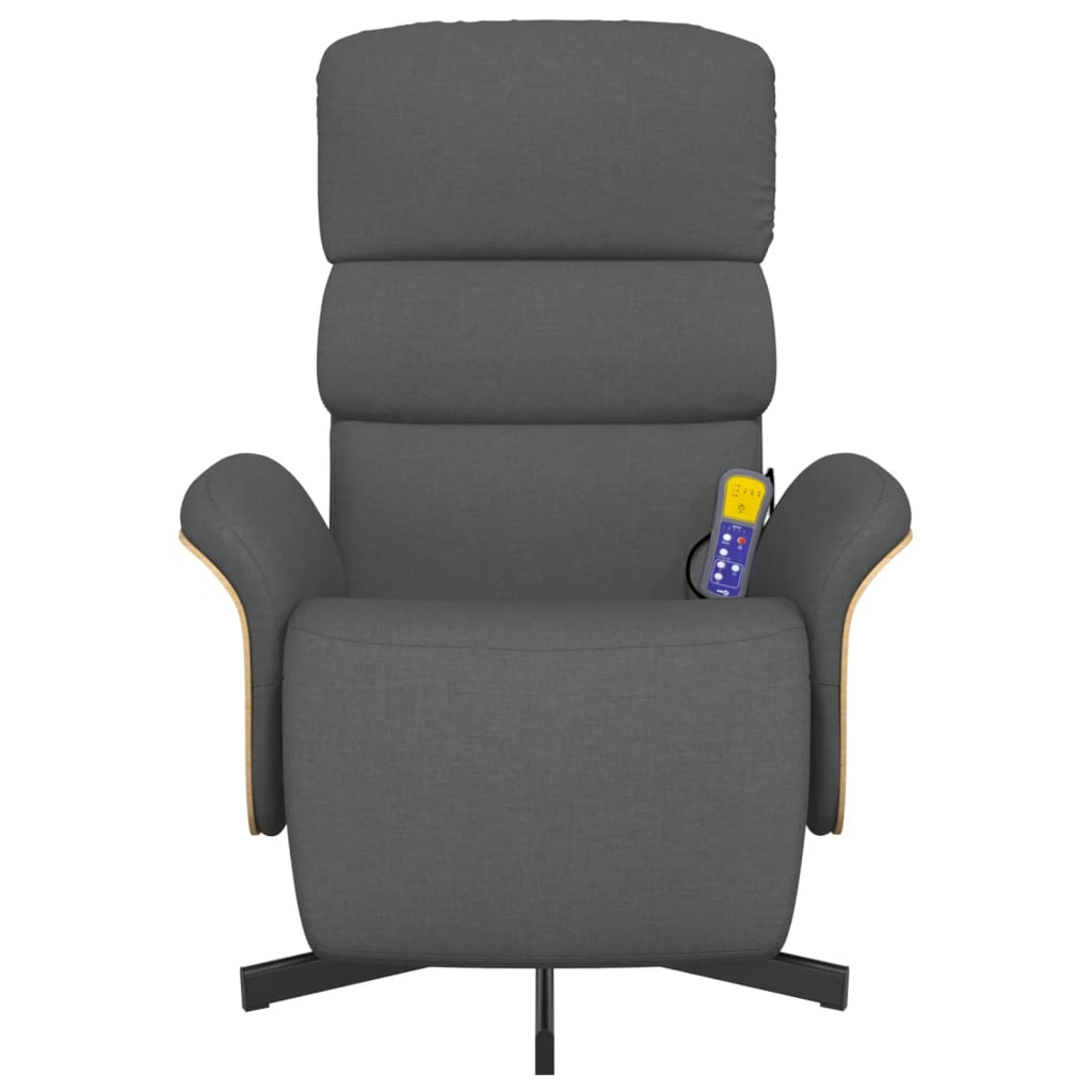 Massagestoel verstelbaar met voetensteun stof donkergrijs is nu te koop bij PeponiXL, paradijselijk wonen!