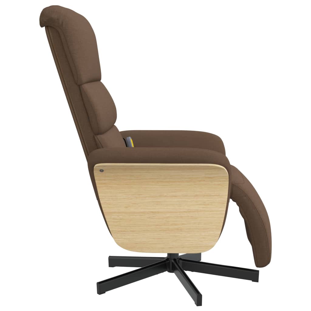 Massagestoel verstelbaar met voetensteun stof bruin is nu te koop bij PeponiXL, paradijselijk wonen!
