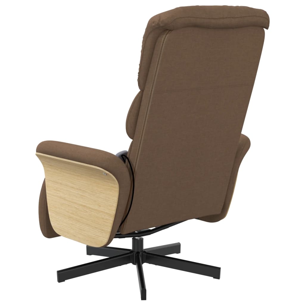 Massagestoel verstelbaar met voetensteun stof bruin is nu te koop bij PeponiXL, paradijselijk wonen!