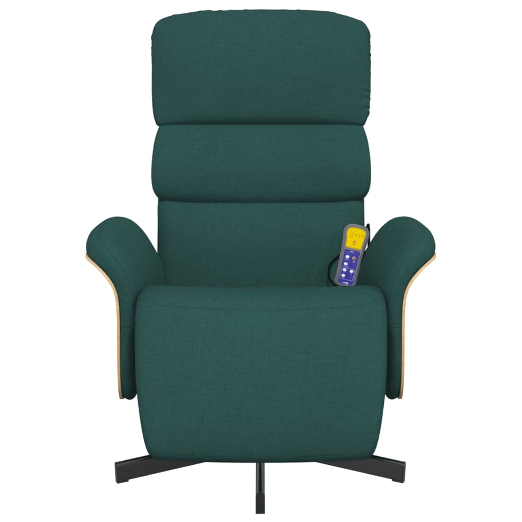 Massagestoel verstelbaar met voetensteun stof donkergroen is nu te koop bij PeponiXL, paradijselijk wonen!