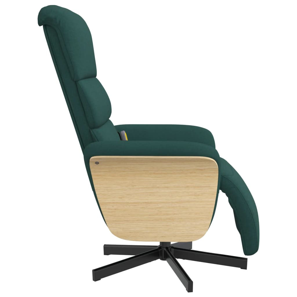 Massagestoel verstelbaar met voetensteun stof donkergroen is nu te koop bij PeponiXL, paradijselijk wonen!