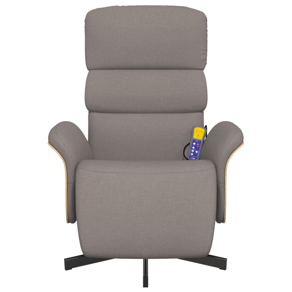 Massagestoel verstelbaar met voetensteun stof taupe is nu te koop bij PeponiXL, paradijselijk wonen!