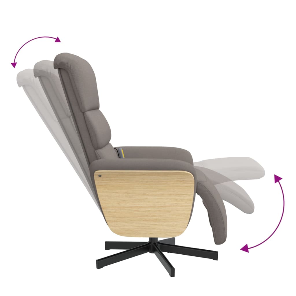 Massagestoel verstelbaar met voetensteun stof taupe is nu te koop bij PeponiXL, paradijselijk wonen!