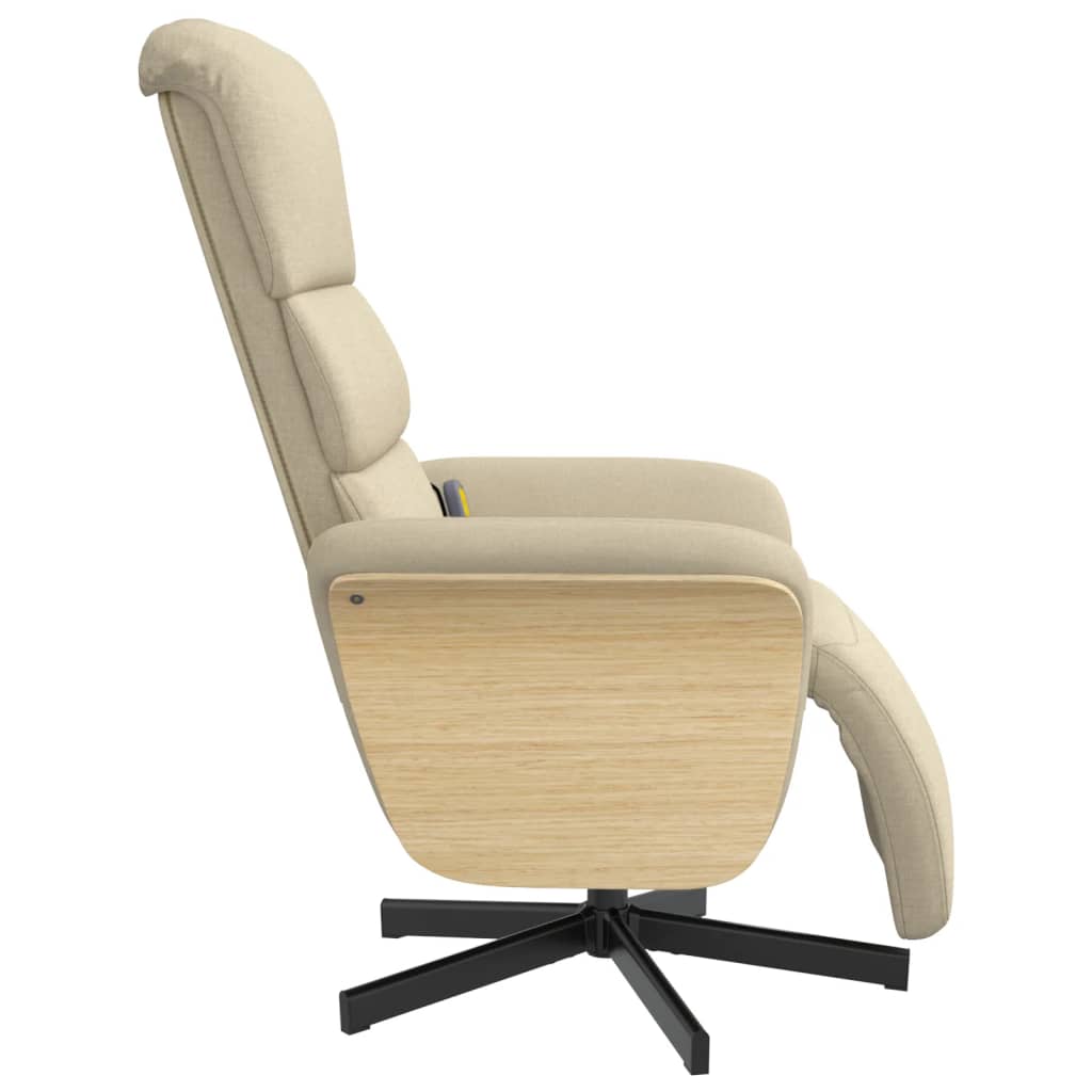 Massagestoel verstelbaar met voetensteun stof crèmekleurig is nu te koop bij PeponiXL, paradijselijk wonen!