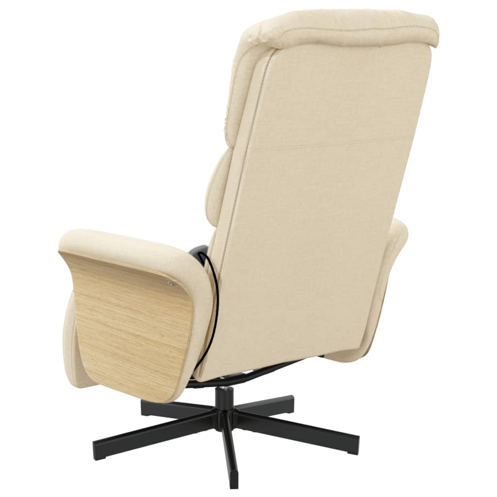 Massagestoel verstelbaar met voetensteun stof crèmekleurig is nu te koop bij PeponiXL, paradijselijk wonen!