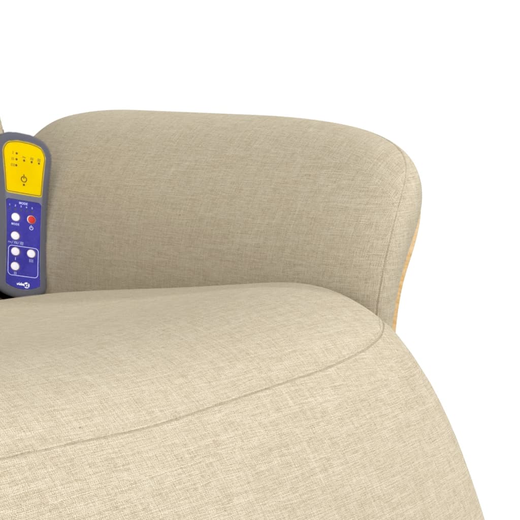 Massagestoel verstelbaar met voetensteun stof crèmekleurig is nu te koop bij PeponiXL, paradijselijk wonen!