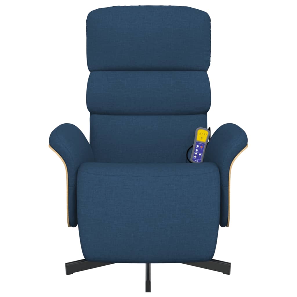 Massagestoel verstelbaar met voetensteun stof blauw is nu te koop bij PeponiXL, paradijselijk wonen!