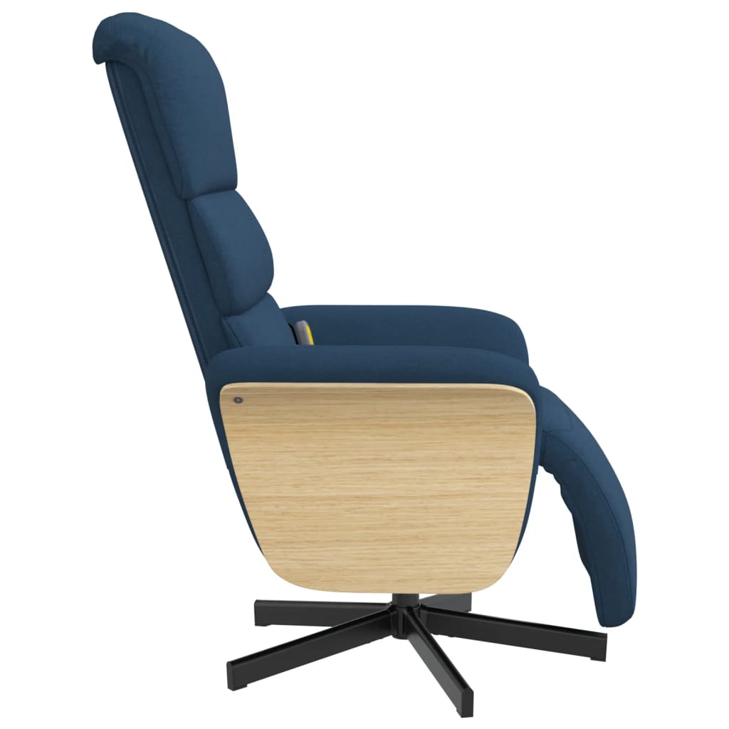 Massagestoel verstelbaar met voetensteun stof blauw is nu te koop bij PeponiXL, paradijselijk wonen!