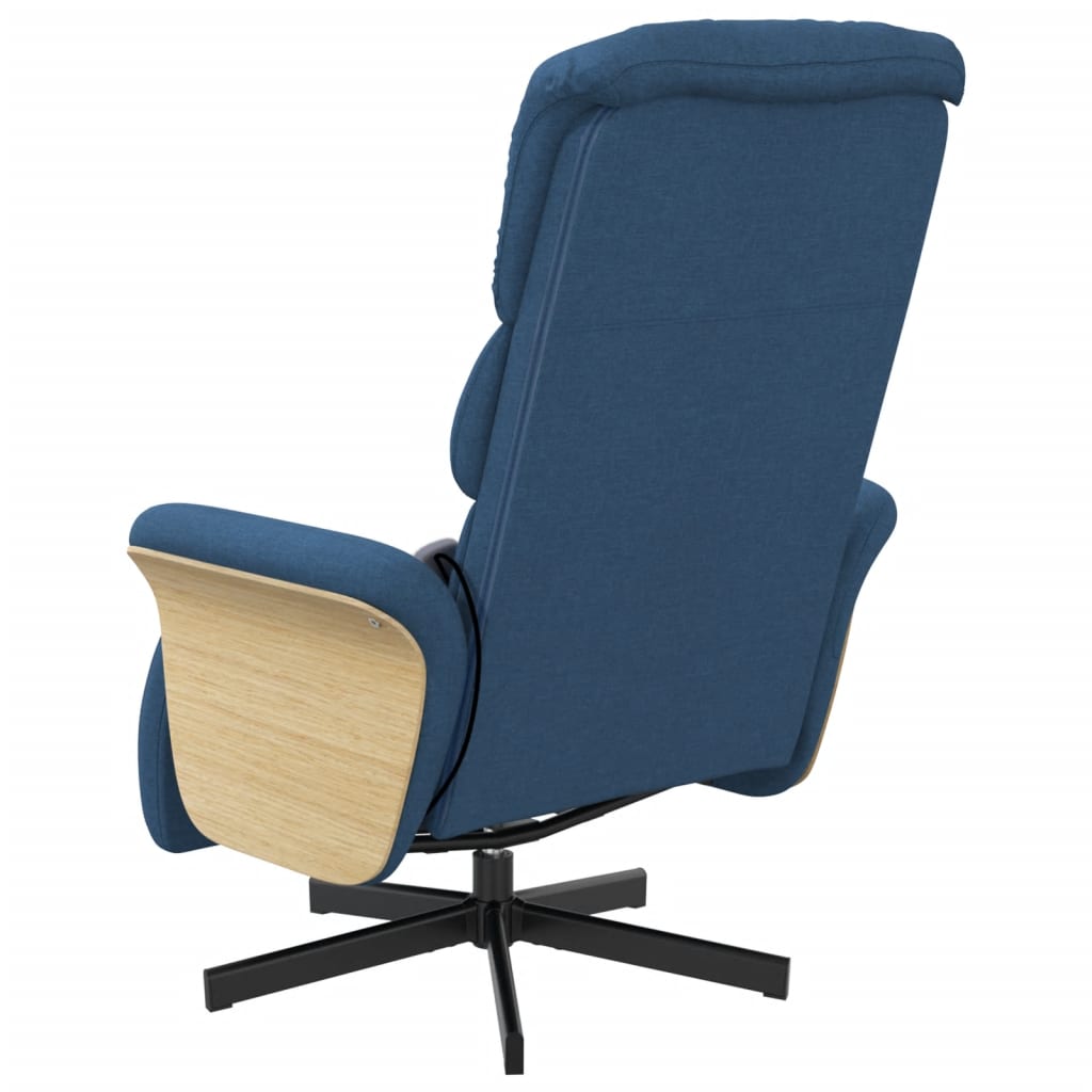 Massagestoel verstelbaar met voetensteun stof blauw is nu te koop bij PeponiXL, paradijselijk wonen!