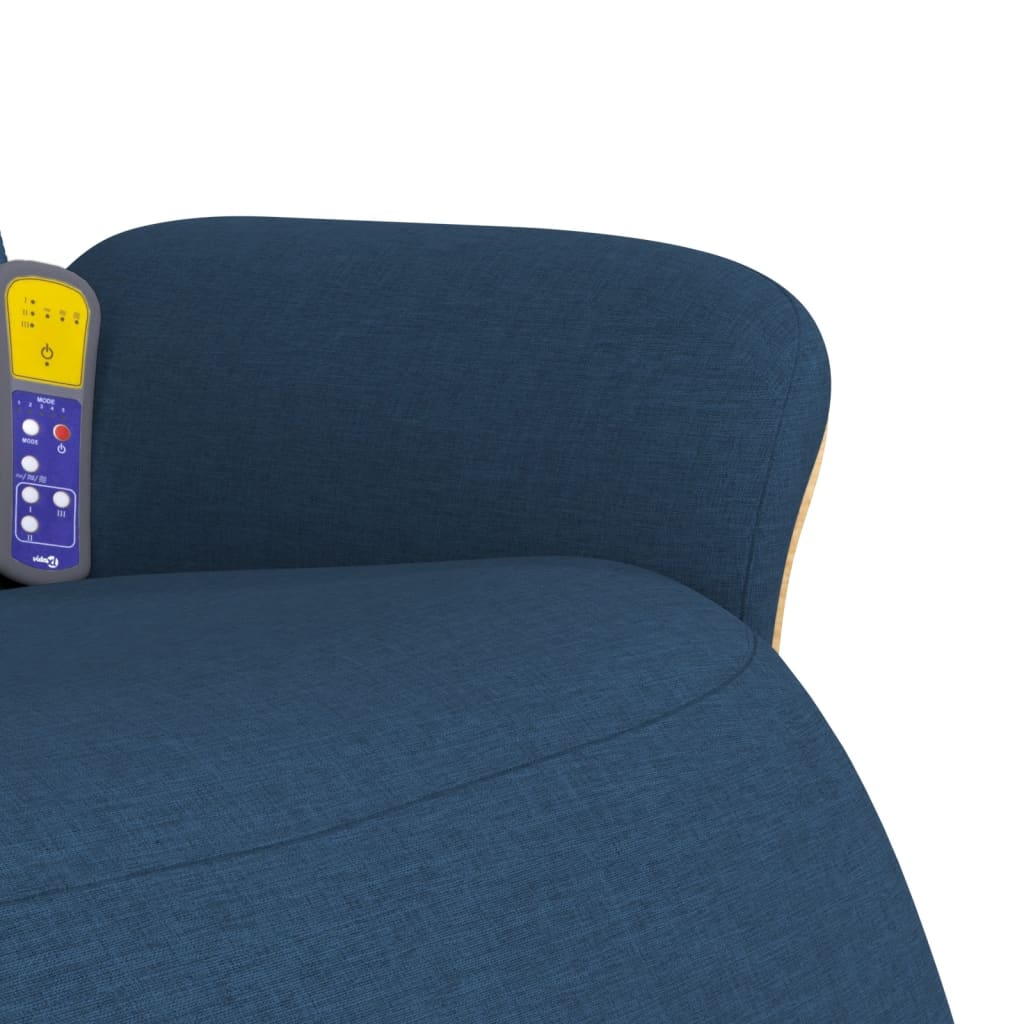 Massagestoel verstelbaar met voetensteun stof blauw is nu te koop bij PeponiXL, paradijselijk wonen!