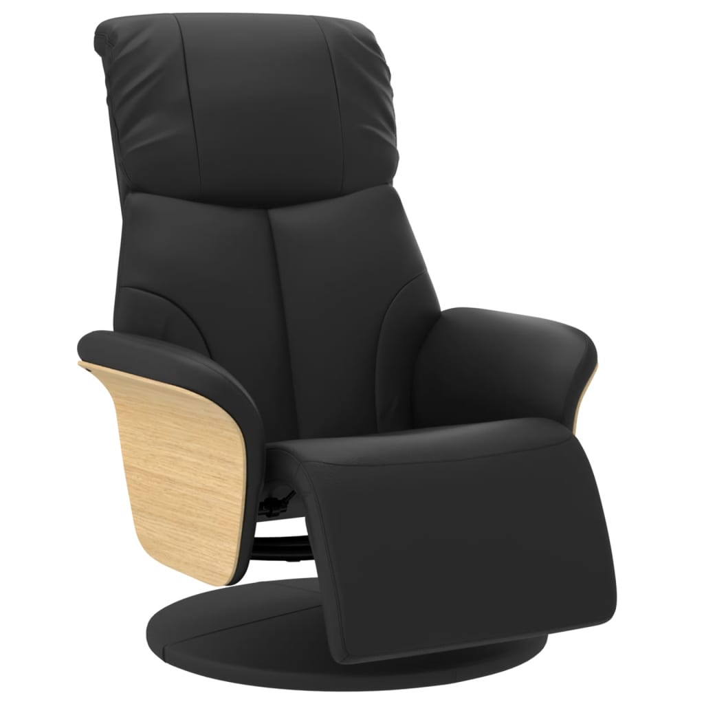 Fauteuil verstelbaar met voetensteun kunstleer zwart is nu te koop bij PeponiXL, paradijselijk wonen!