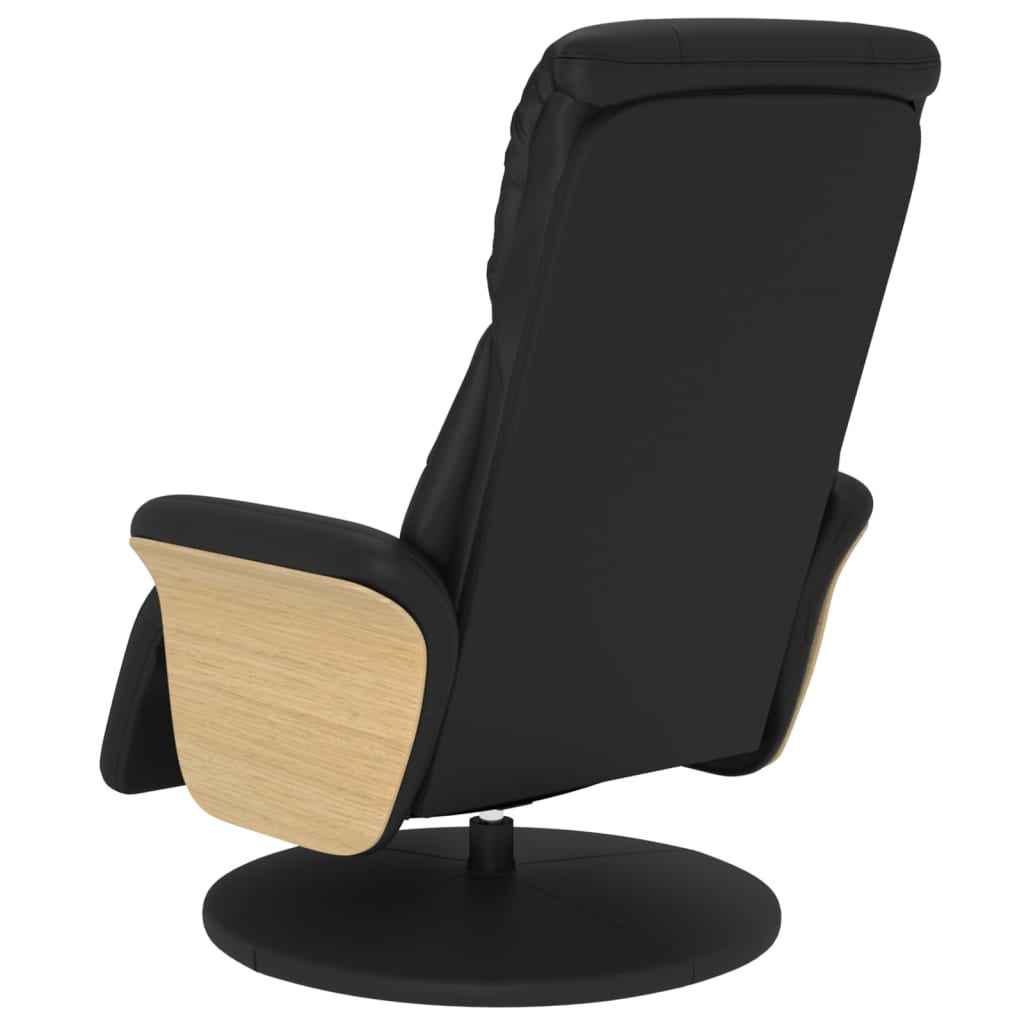 Fauteuil verstelbaar met voetensteun kunstleer zwart is nu te koop bij PeponiXL, paradijselijk wonen!