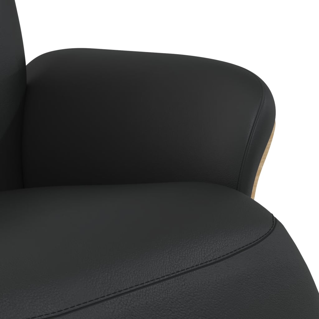 Fauteuil verstelbaar met voetensteun kunstleer zwart is nu te koop bij PeponiXL, paradijselijk wonen!