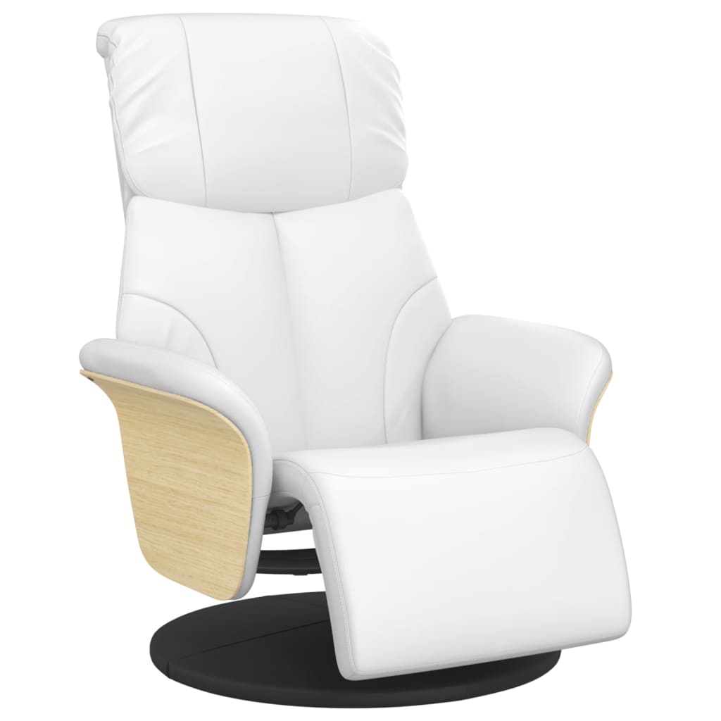 Fauteuil verstelbaar met voetensteun kunstleer wit is nu te koop bij PeponiXL, paradijselijk wonen!