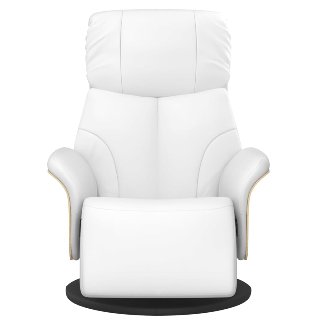 Fauteuil verstelbaar met voetensteun kunstleer wit is nu te koop bij PeponiXL, paradijselijk wonen!
