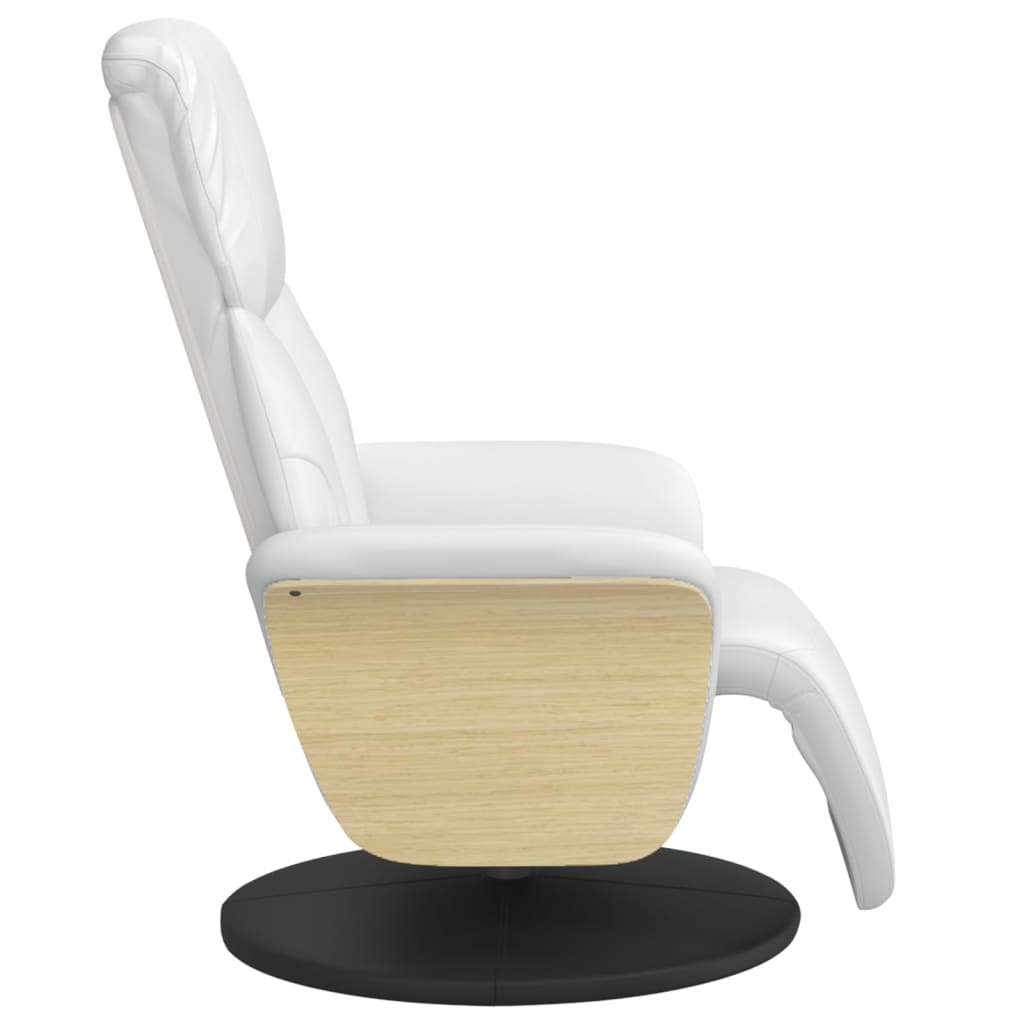 Fauteuil verstelbaar met voetensteun kunstleer wit is nu te koop bij PeponiXL, paradijselijk wonen!