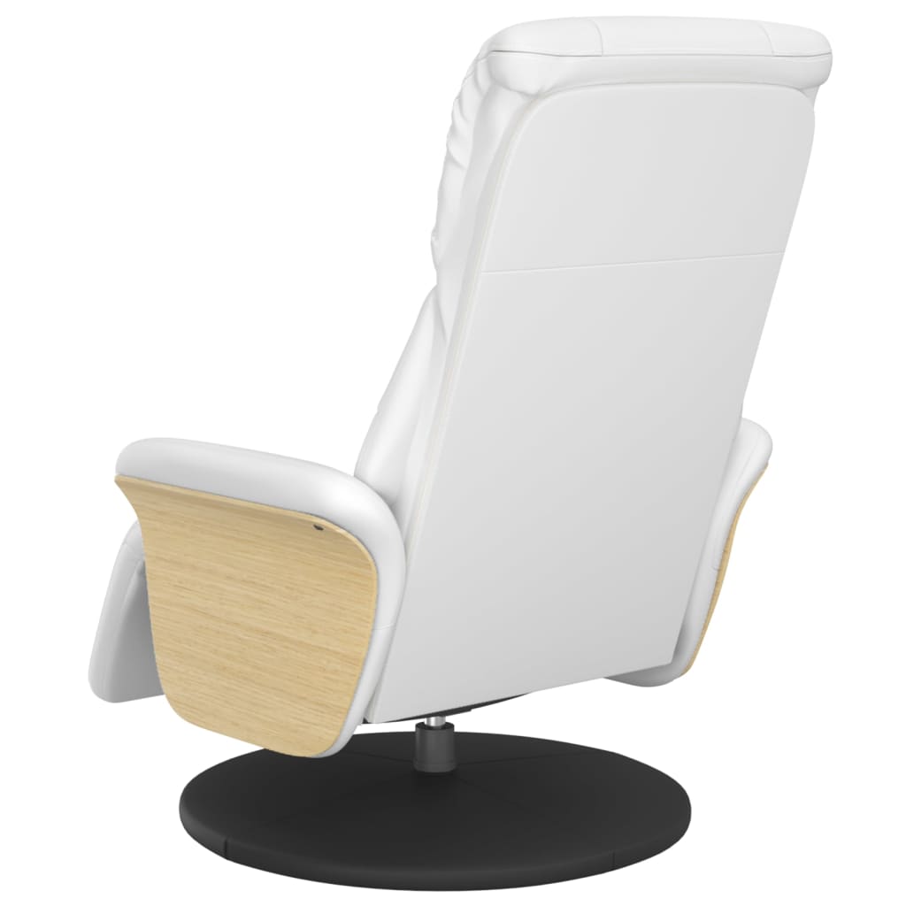 Fauteuil verstelbaar met voetensteun kunstleer wit is nu te koop bij PeponiXL, paradijselijk wonen!