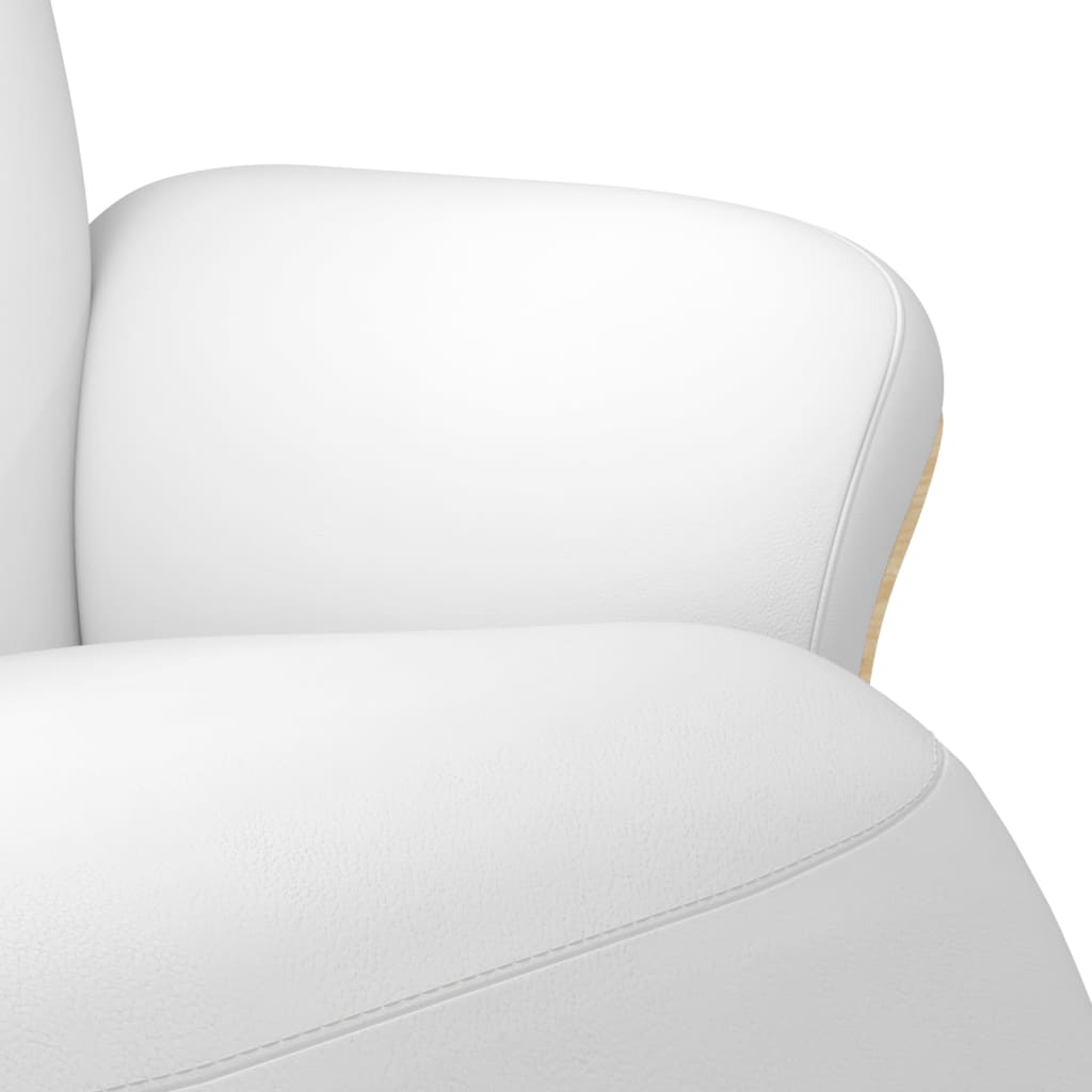 Fauteuil verstelbaar met voetensteun kunstleer wit is nu te koop bij PeponiXL, paradijselijk wonen!