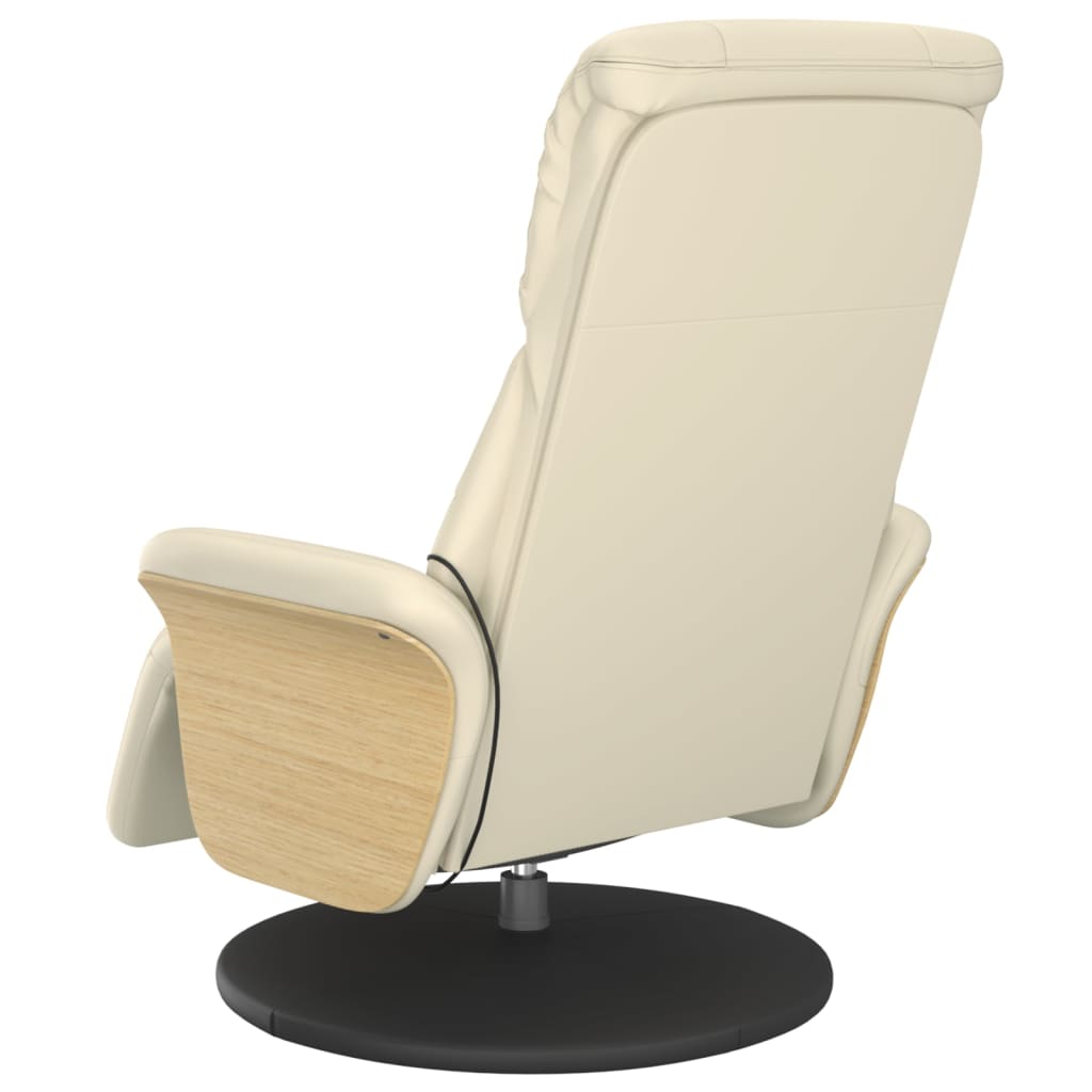 Massagestoel verstelbaar met voetensteun kunstleer crèmekleurig is nu te koop bij PeponiXL, paradijselijk wonen!