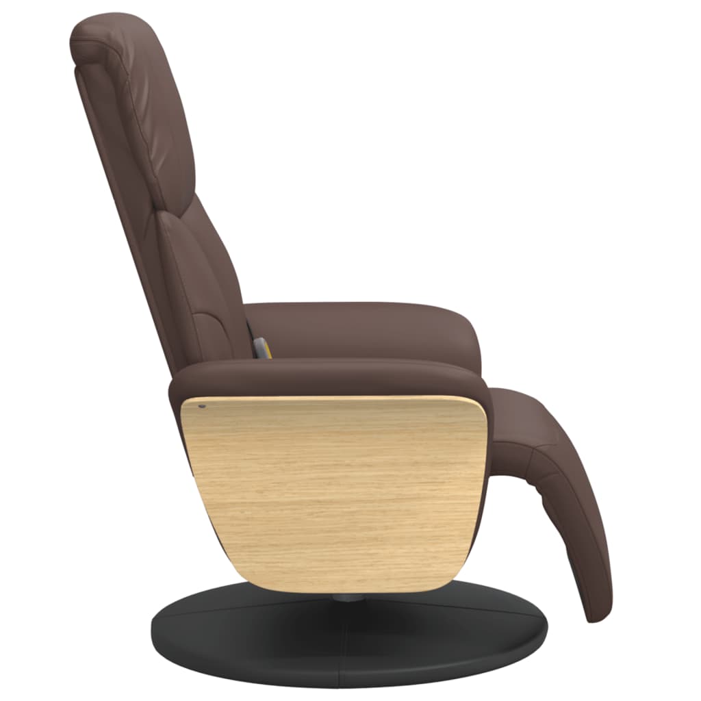 Massagestoel verstelbaar met voetensteun kunstleer bruin is nu te koop bij PeponiXL, paradijselijk wonen!