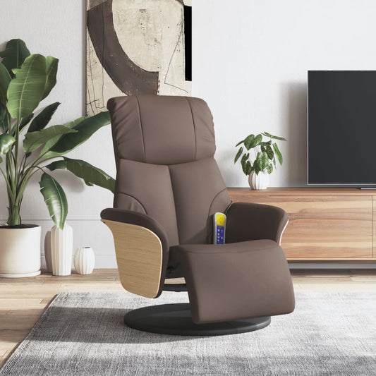 Massagestoel verstelbaar met voetensteun kunstleer bruin is nu te koop bij PeponiXL, paradijselijk wonen!