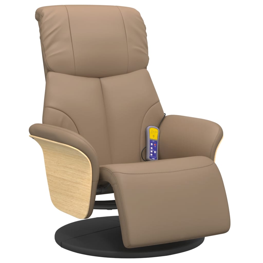 Massagestoel verstelbaar met voetensteun kunstleer cappuccino is nu te koop bij PeponiXL, paradijselijk wonen!