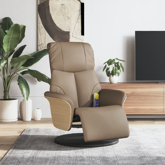 Massagestoel verstelbaar met voetensteun kunstleer cappuccino is nu te koop bij PeponiXL, paradijselijk wonen!